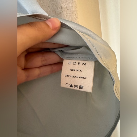 NWT Doen Camri Top in Dusty Blue Silk (Size small) - Picture 6 of 9